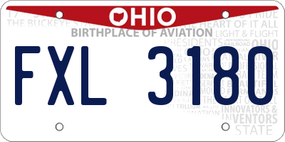 OH license plate FXL3180