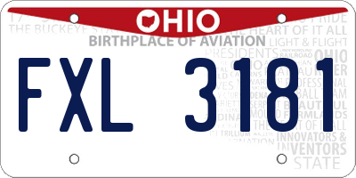OH license plate FXL3181