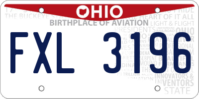 OH license plate FXL3196