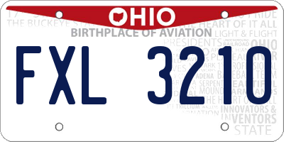 OH license plate FXL3210