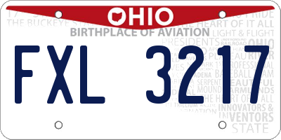OH license plate FXL3217