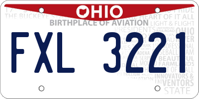 OH license plate FXL3221