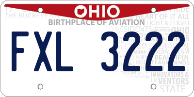 OH license plate FXL3222