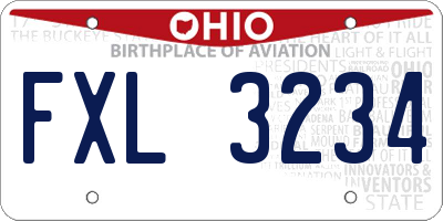 OH license plate FXL3234
