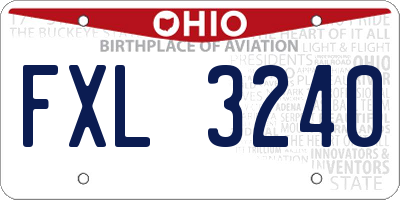 OH license plate FXL3240