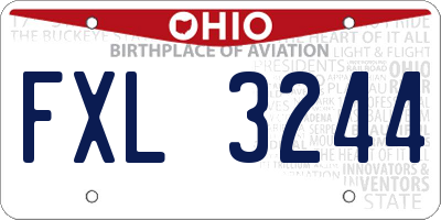 OH license plate FXL3244