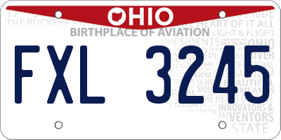 OH license plate FXL3245