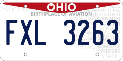 OH license plate FXL3263