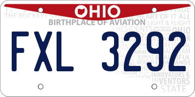 OH license plate FXL3292