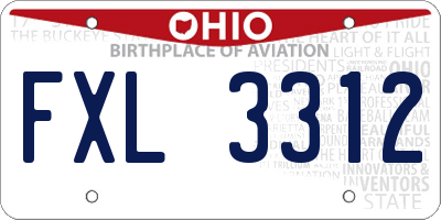 OH license plate FXL3312