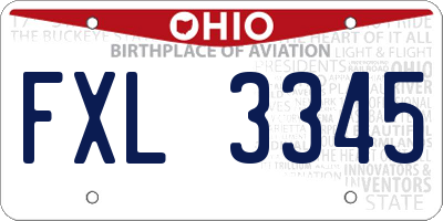 OH license plate FXL3345
