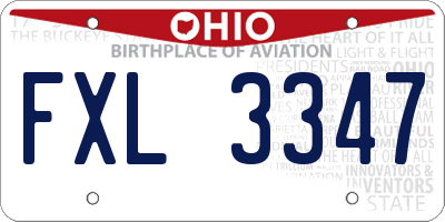 OH license plate FXL3347
