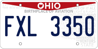 OH license plate FXL3350