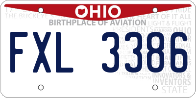 OH license plate FXL3386