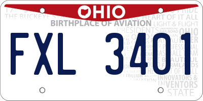OH license plate FXL3401