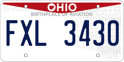 OH license plate FXL3430