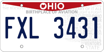 OH license plate FXL3431