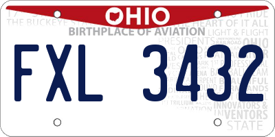 OH license plate FXL3432