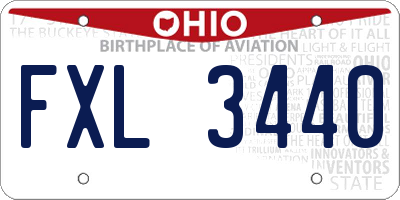 OH license plate FXL3440