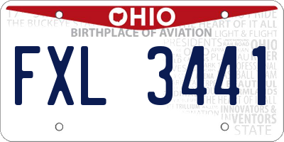 OH license plate FXL3441