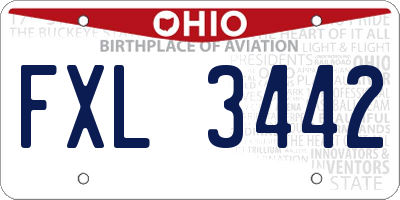 OH license plate FXL3442