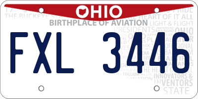 OH license plate FXL3446