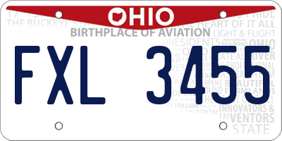 OH license plate FXL3455