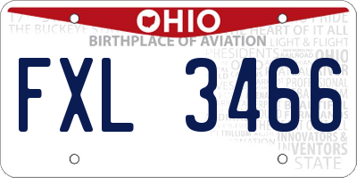 OH license plate FXL3466
