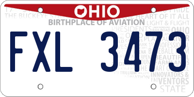 OH license plate FXL3473