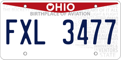 OH license plate FXL3477