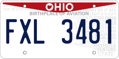 OH license plate FXL3481