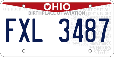 OH license plate FXL3487