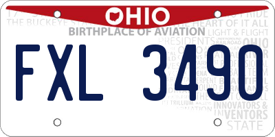 OH license plate FXL3490