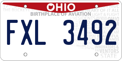 OH license plate FXL3492