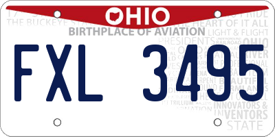 OH license plate FXL3495