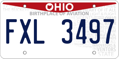 OH license plate FXL3497