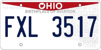 OH license plate FXL3517