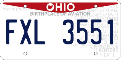 OH license plate FXL3551