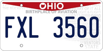 OH license plate FXL3560
