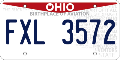OH license plate FXL3572