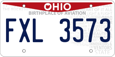 OH license plate FXL3573