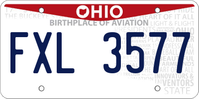 OH license plate FXL3577