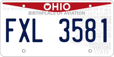OH license plate FXL3581