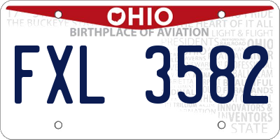OH license plate FXL3582