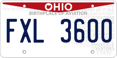 OH license plate FXL3600