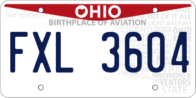 OH license plate FXL3604