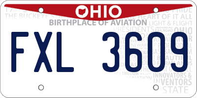 OH license plate FXL3609