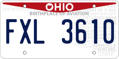 OH license plate FXL3610