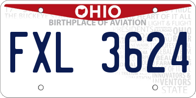 OH license plate FXL3624