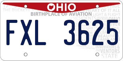 OH license plate FXL3625